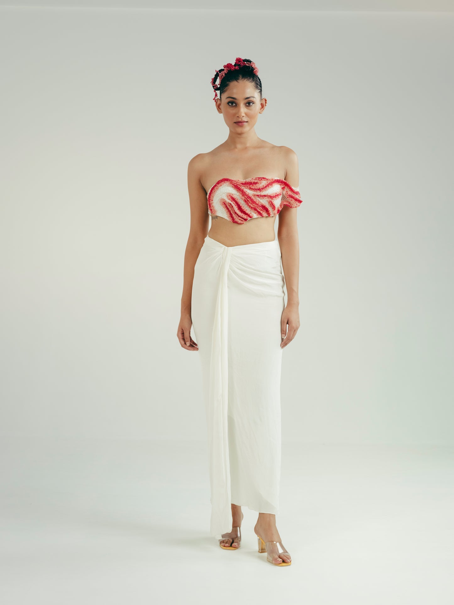 The Illusion Top and Draped Skirt Set