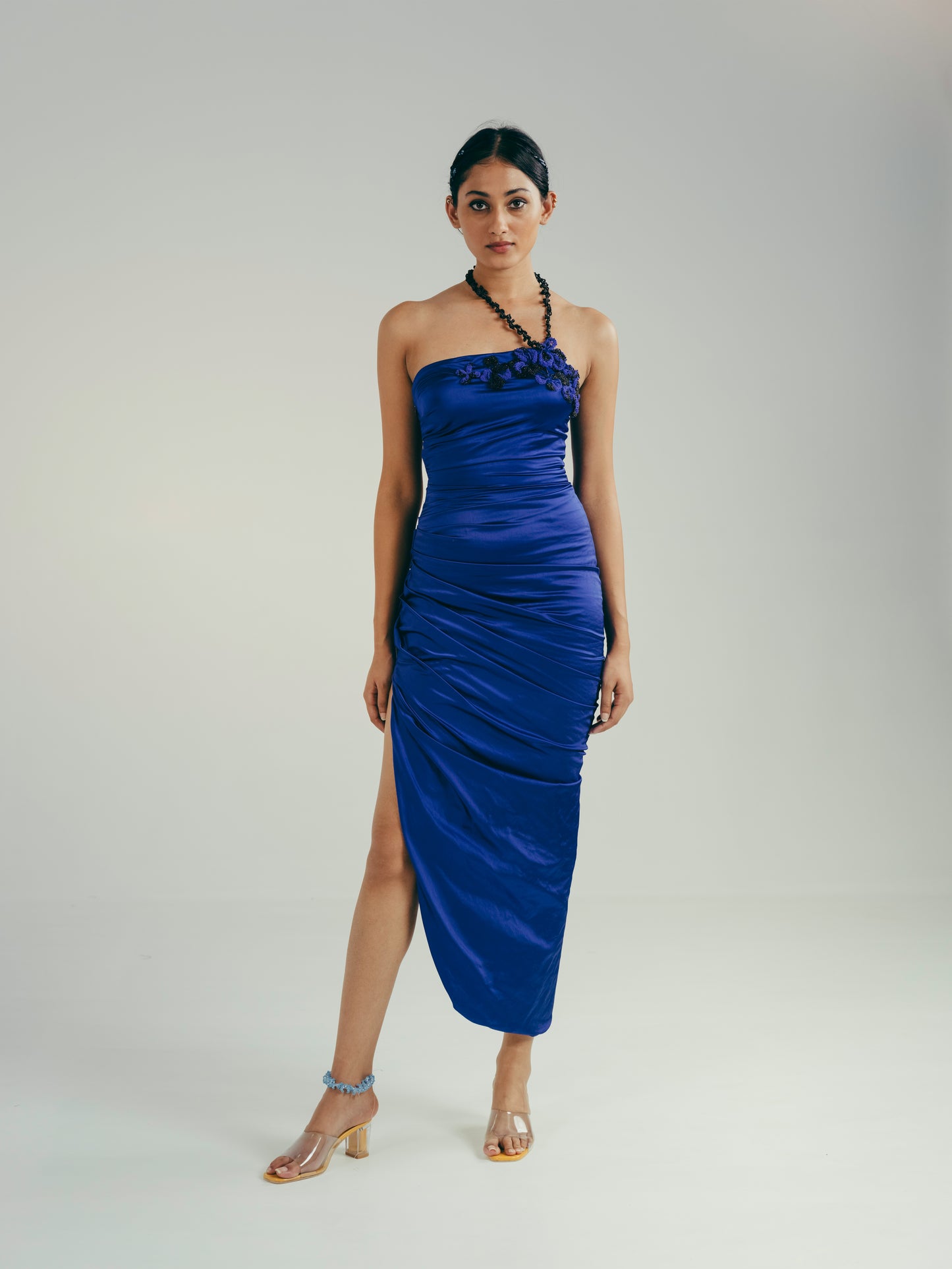 The Midnight Draped Midi Dress