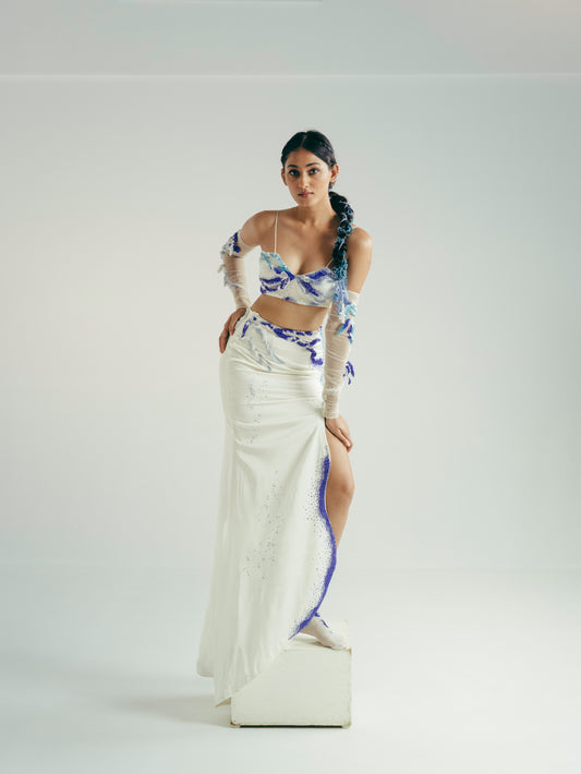 The Ocean Waves Bustier and Maxi Skirt Set